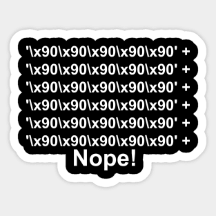 Cyber security - Hacker - Buffer Overflow Nopsled Sticker